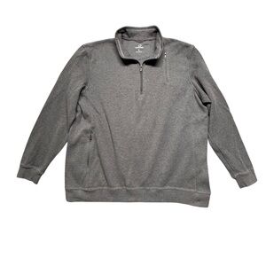 SCOTTeVEST Weekender‎ 1/4 Zip Pullover Shirt Sweater Gray Mens Size Large Travel